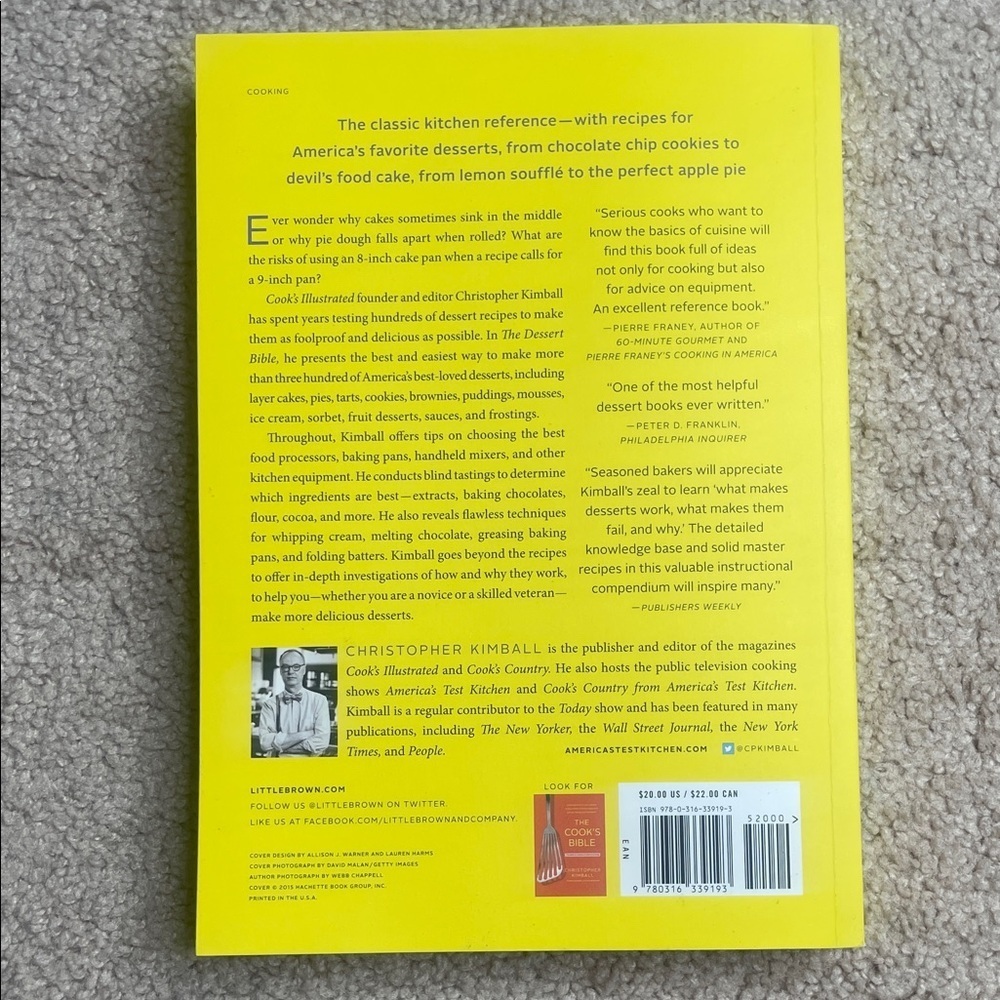 The Dessert Bible by Christopher Kimball - Picture 2 of 3